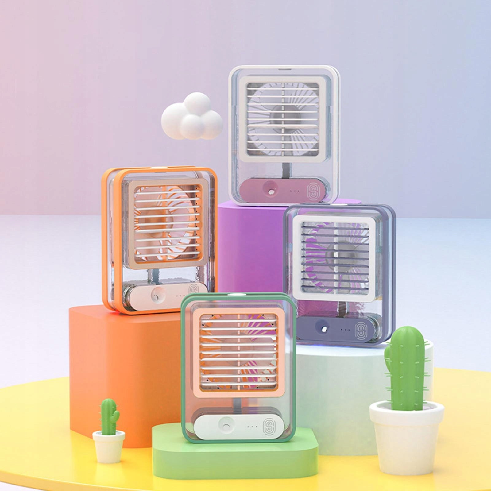 Air Conditioner Fan USB Rechargeable Air Cooler Fan for Household Green Authorized representative allegro.pl88