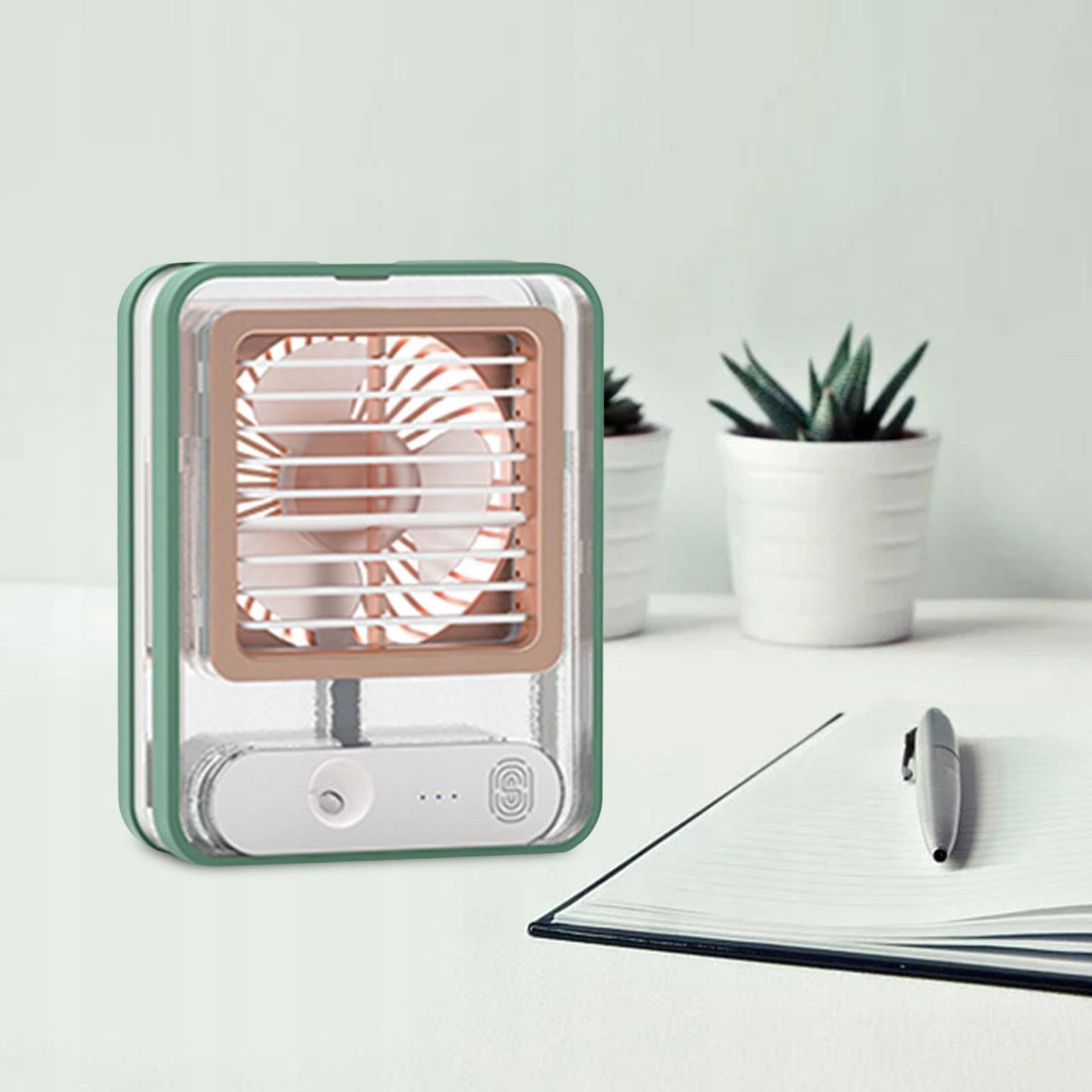 Air Conditioner Fan USB Rechargeable Air Cooler Fan for Household Green