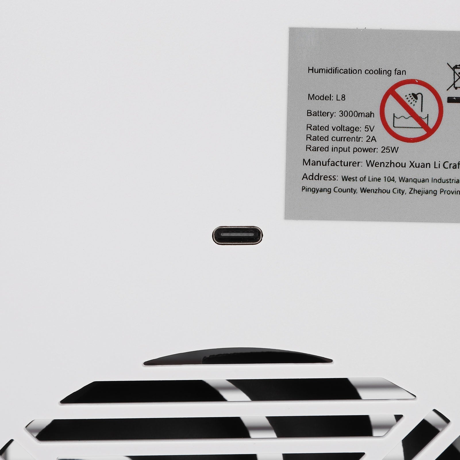 Air Cooler Desktop Low Noise USB Rechargeable Digital I8 Type not specified
