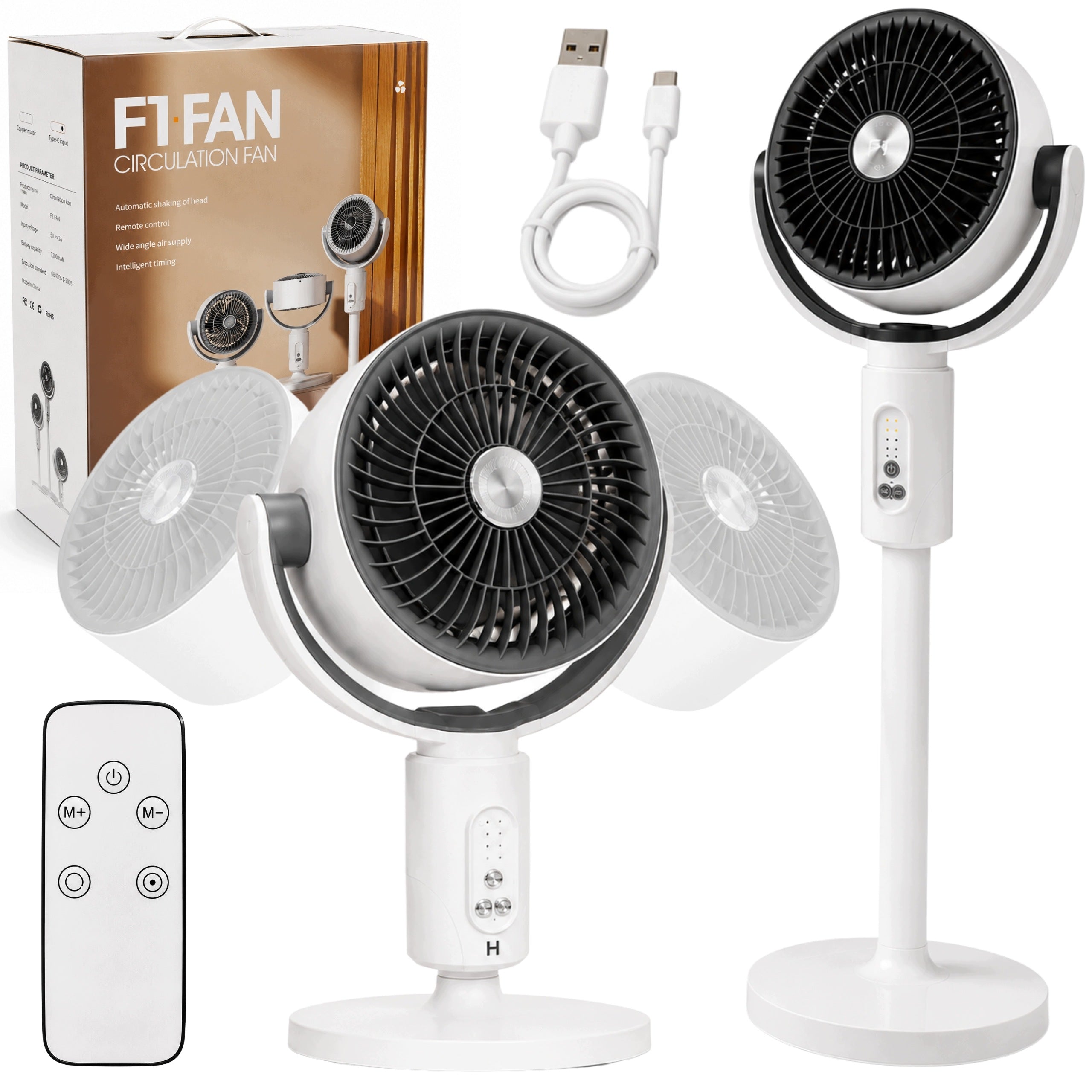 Air Floor Column Fan Standing Desk Remote Control Adjustable