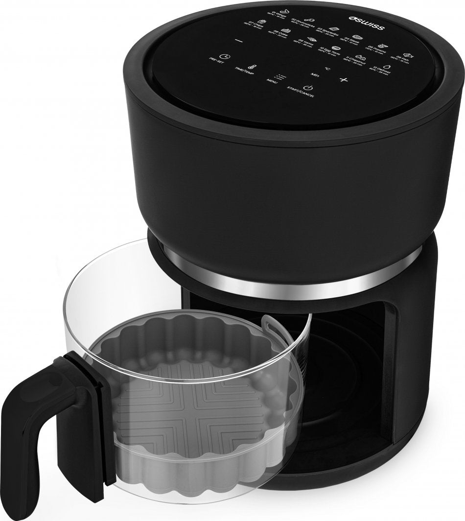 Air Fryer 4Swiss ABB-G24 Pure Glass Black 1400 W Bowl volume 3 l