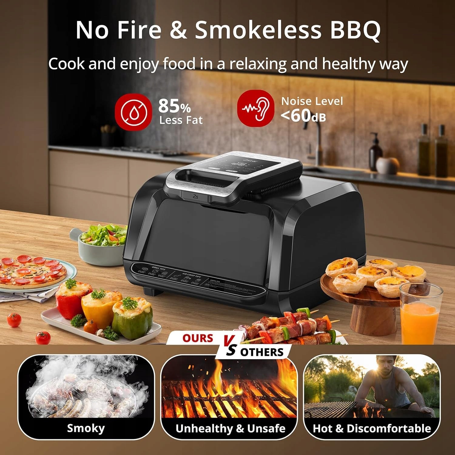 Air Fryer 7in1 Fat Free Electric Grill Power rating 1715 W