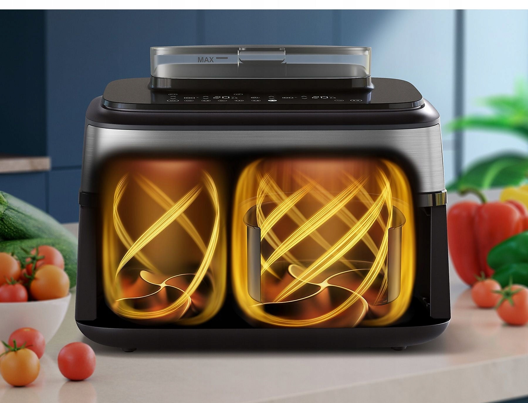 Air Fryer Philips 9L 2750W NA555/00 TWO BASKETS Model NA555/00