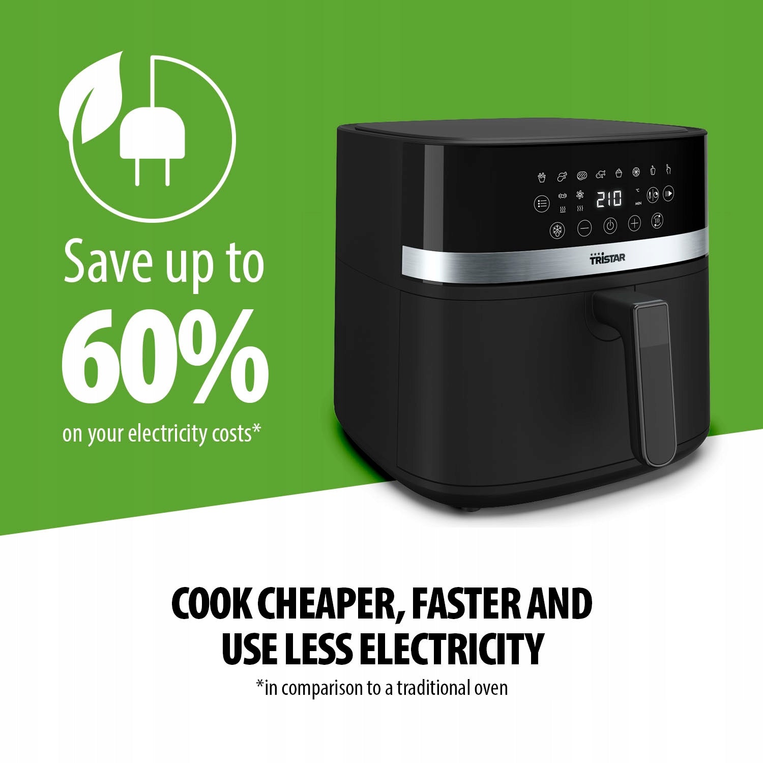 Air Fryer Tristar FR-9418 – 8L, 2000W, Digital Touch, 7 Programs, PFAS-Free Model FR-9418