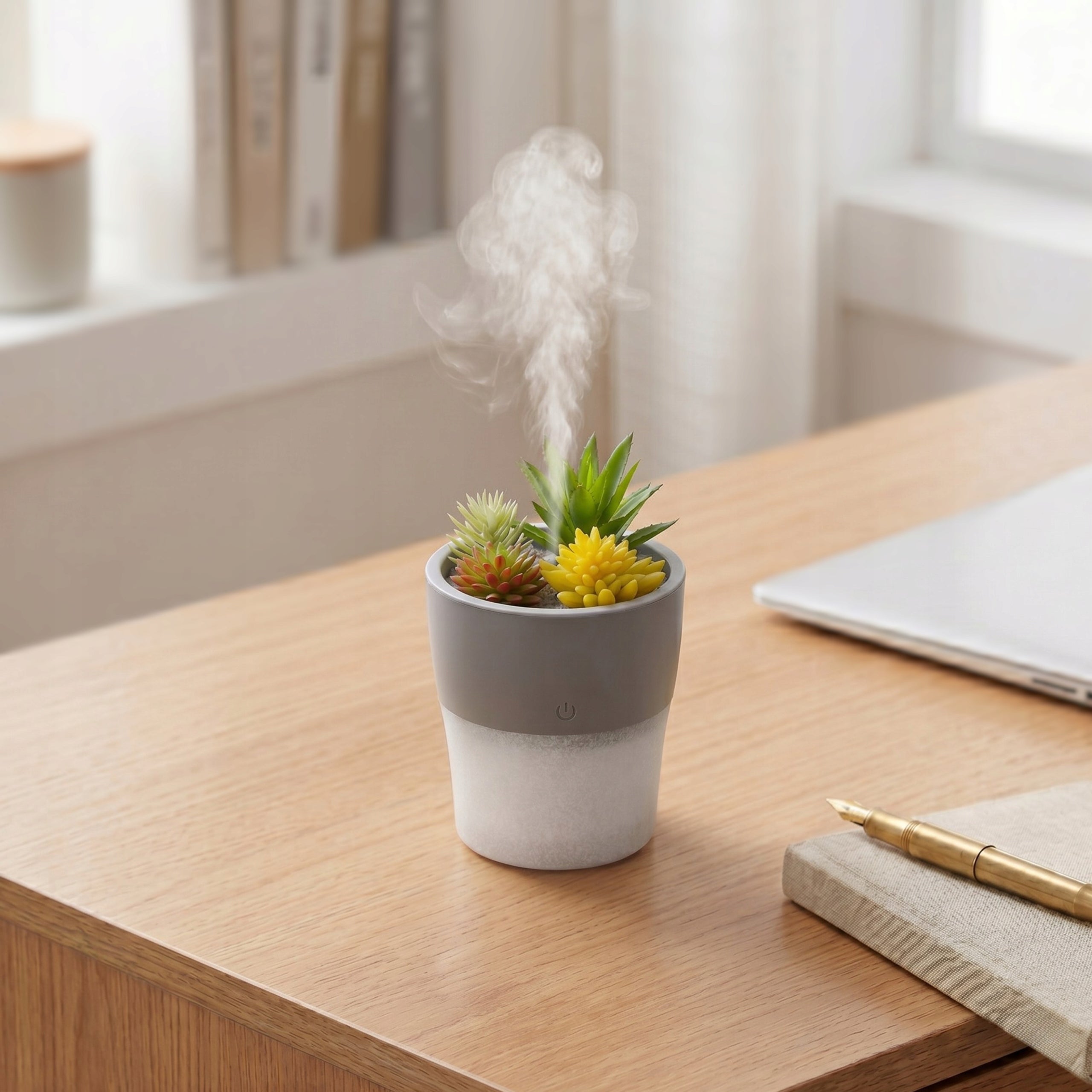Air Humidifier Diffuser Mini Small for Desk Flower Pot Artificial Flowers Model GSM189185