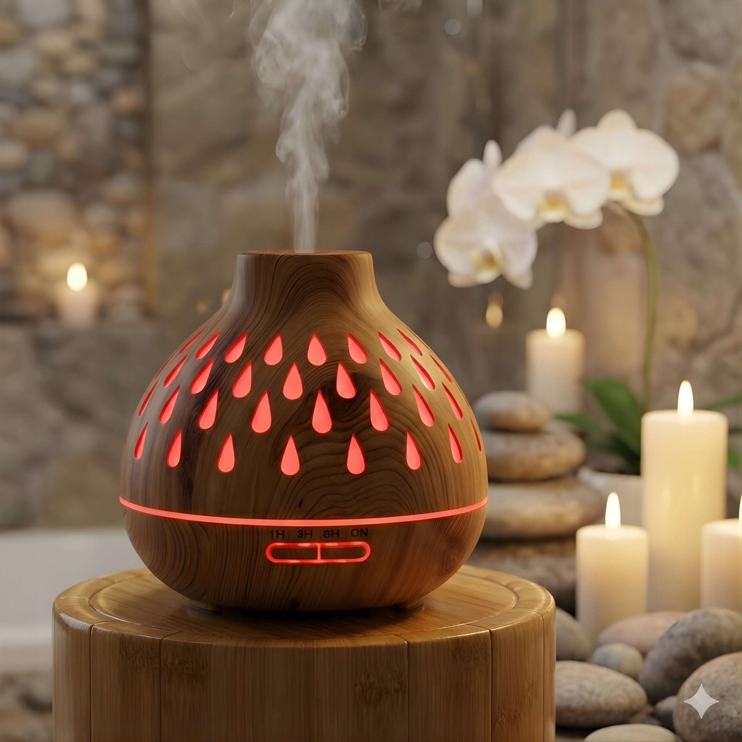 Air Humidifier Fragrance Diffuser 400ml LED Backlight with 12 Oils Manufacturer code Nawilżacz dyfuzor zapachowy drewniany