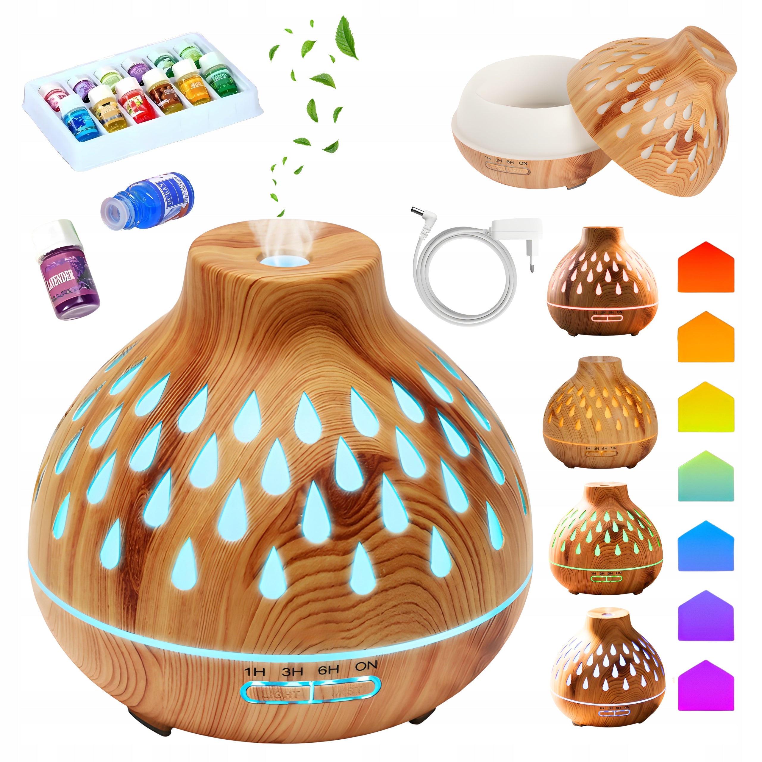 Air Humidifier Fragrance Diffuser 400ml LED Backlight with 12 Oils