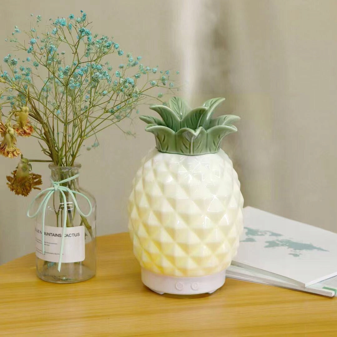 Air Humidifier Pineapple Scent Diffuser LED Ceramic Ultrasonic Manufacturer code nawilżacz powietrza dyfuzor