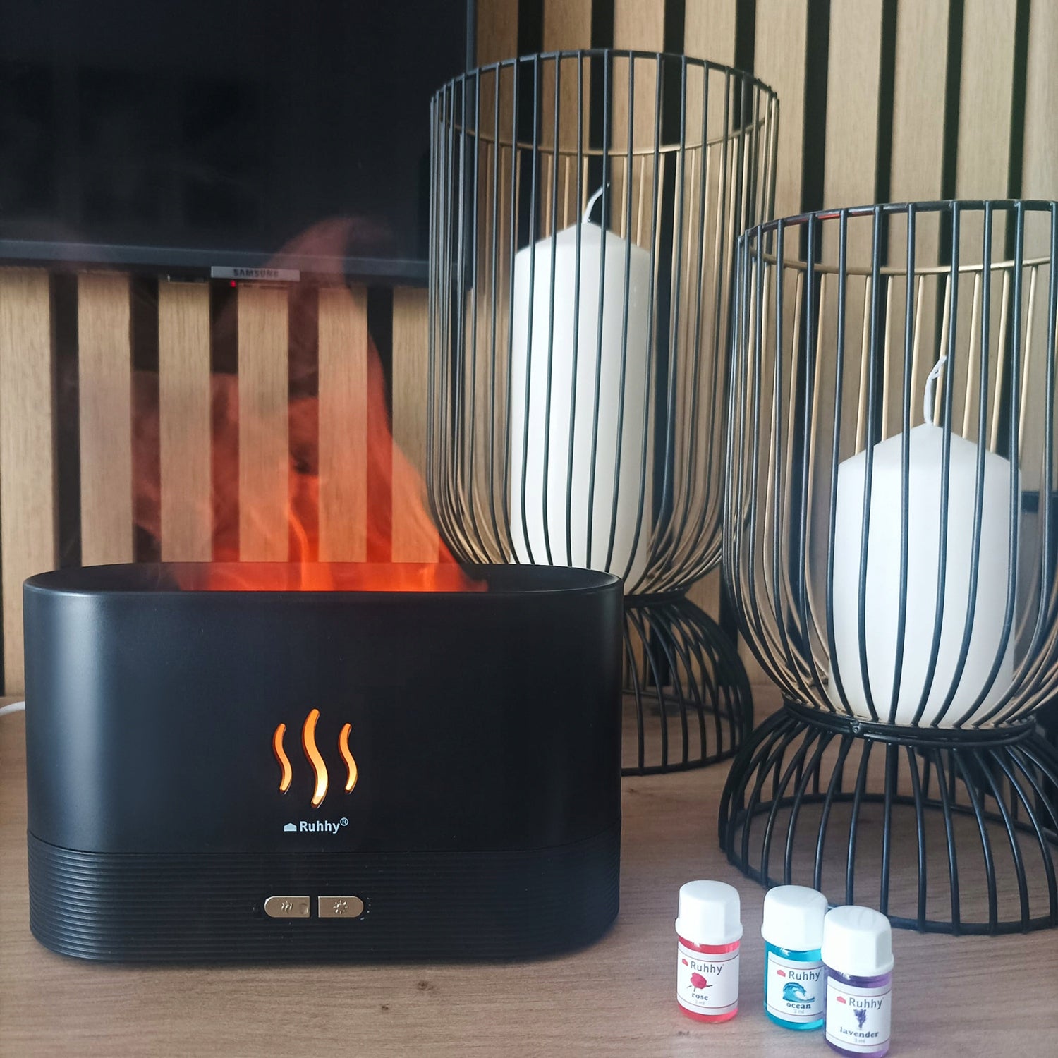 Air Humidifier Ruhhy Diffuser Fire Effect LED Fireplace 3in1 Manufacturer code 00022542