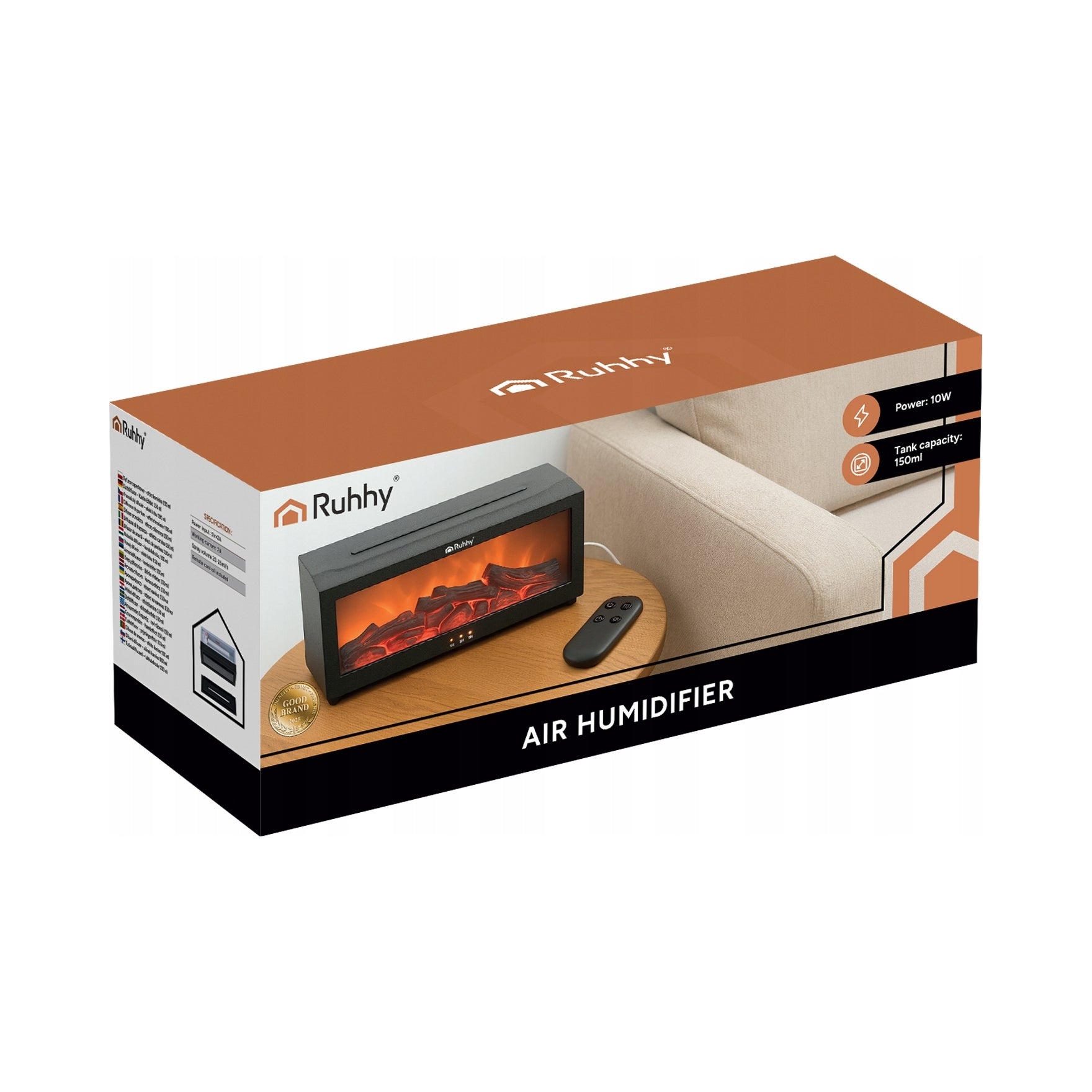 Air Humidifier Ruhhy Fragrance Diffuser Fireplace Effect 150ml Manufacturer code 00026453