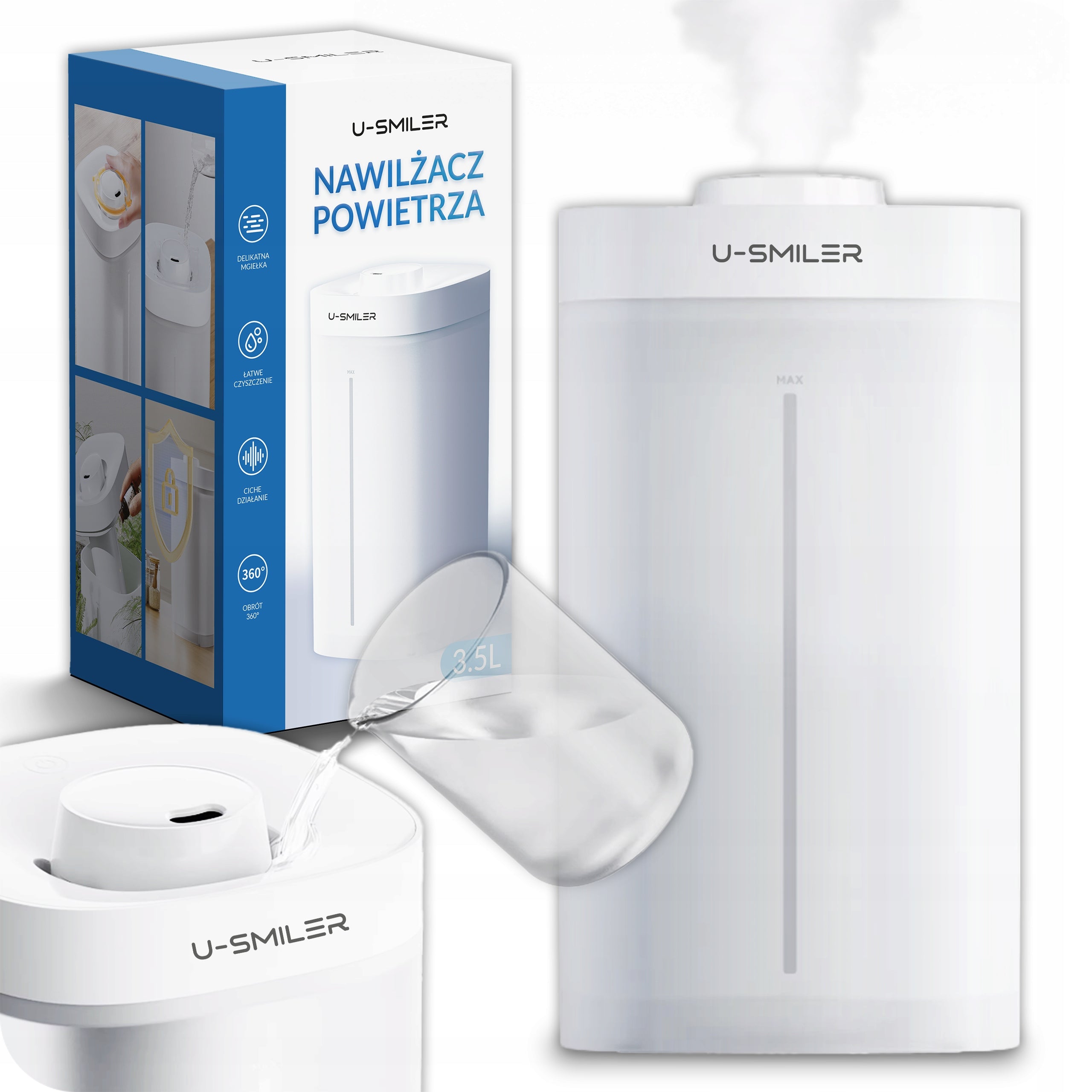 Air Humidifier Ultrasonic Diffuser IONIZER Aromatherapy QUIET 3.5 Manufacturer code Nawilżacz powietrza AROMATERAPIA 3.5L