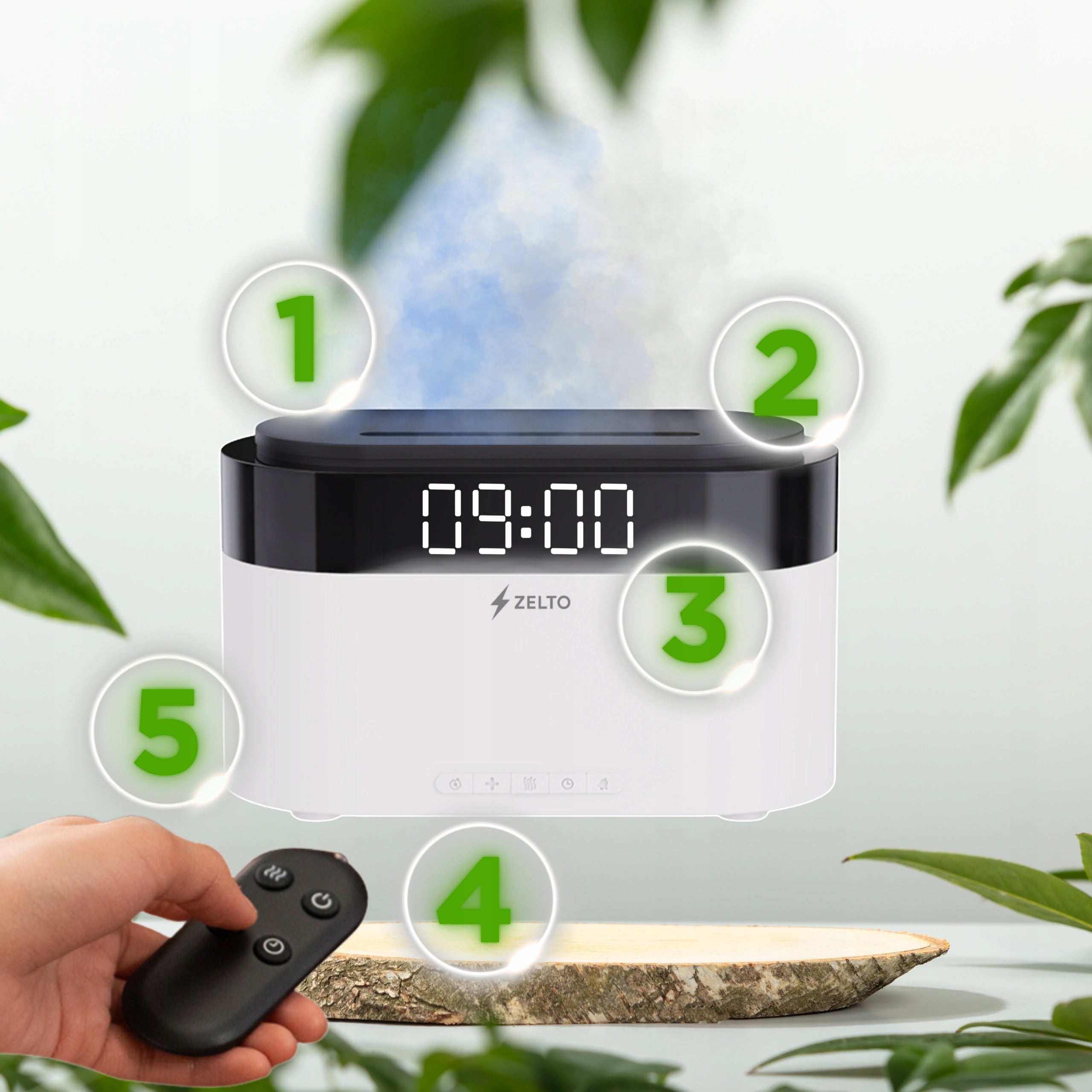 Air Humidifier Ultrasonic LED Fragrance Diffuser Aromatherapy Remote Control Brand ZELTO