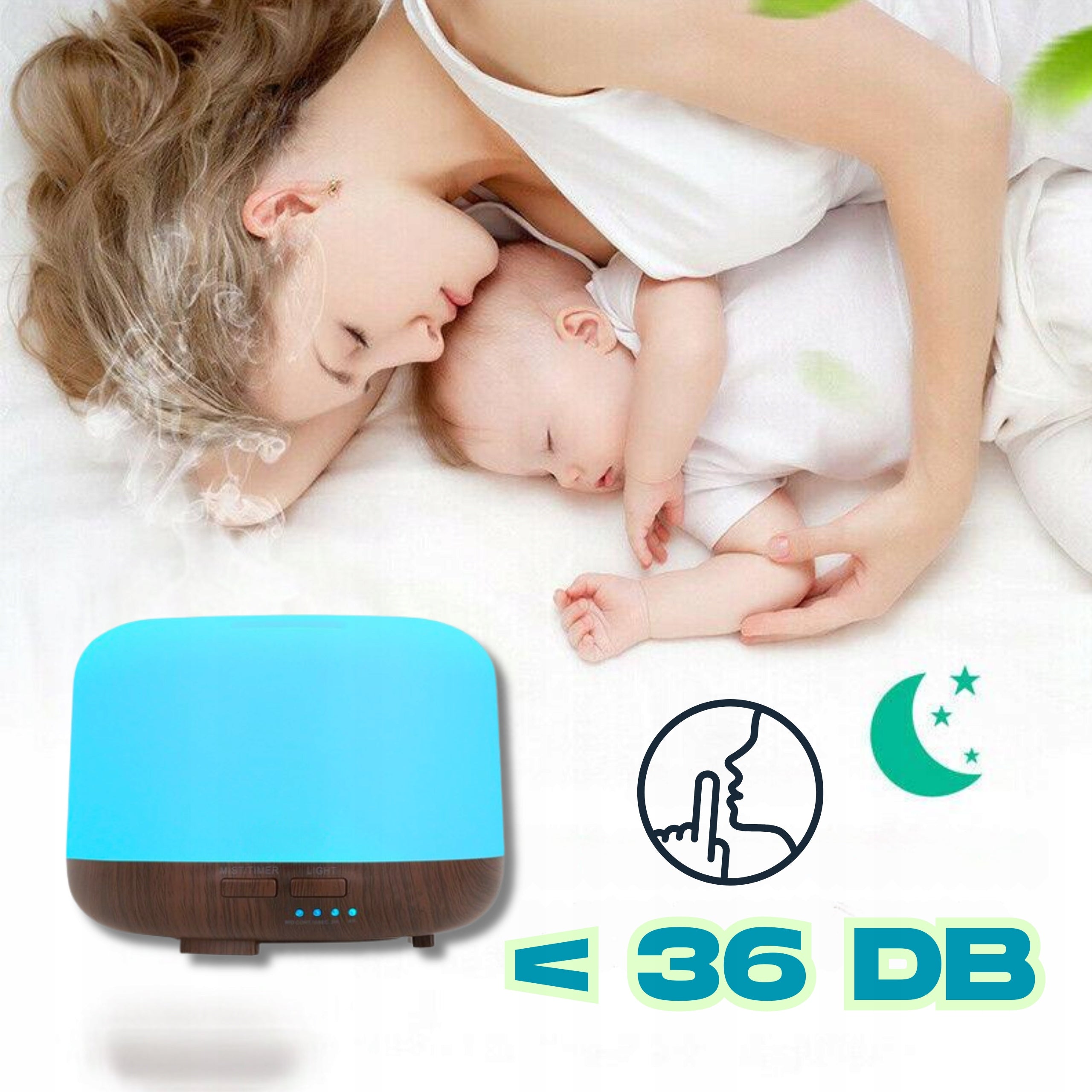 Air Humidifier Ultrasonic Scent Diffuser 300ml LED With Remote Control Model 4w1 Dyfuzor Nawilżacz Lampka LED Jonizator