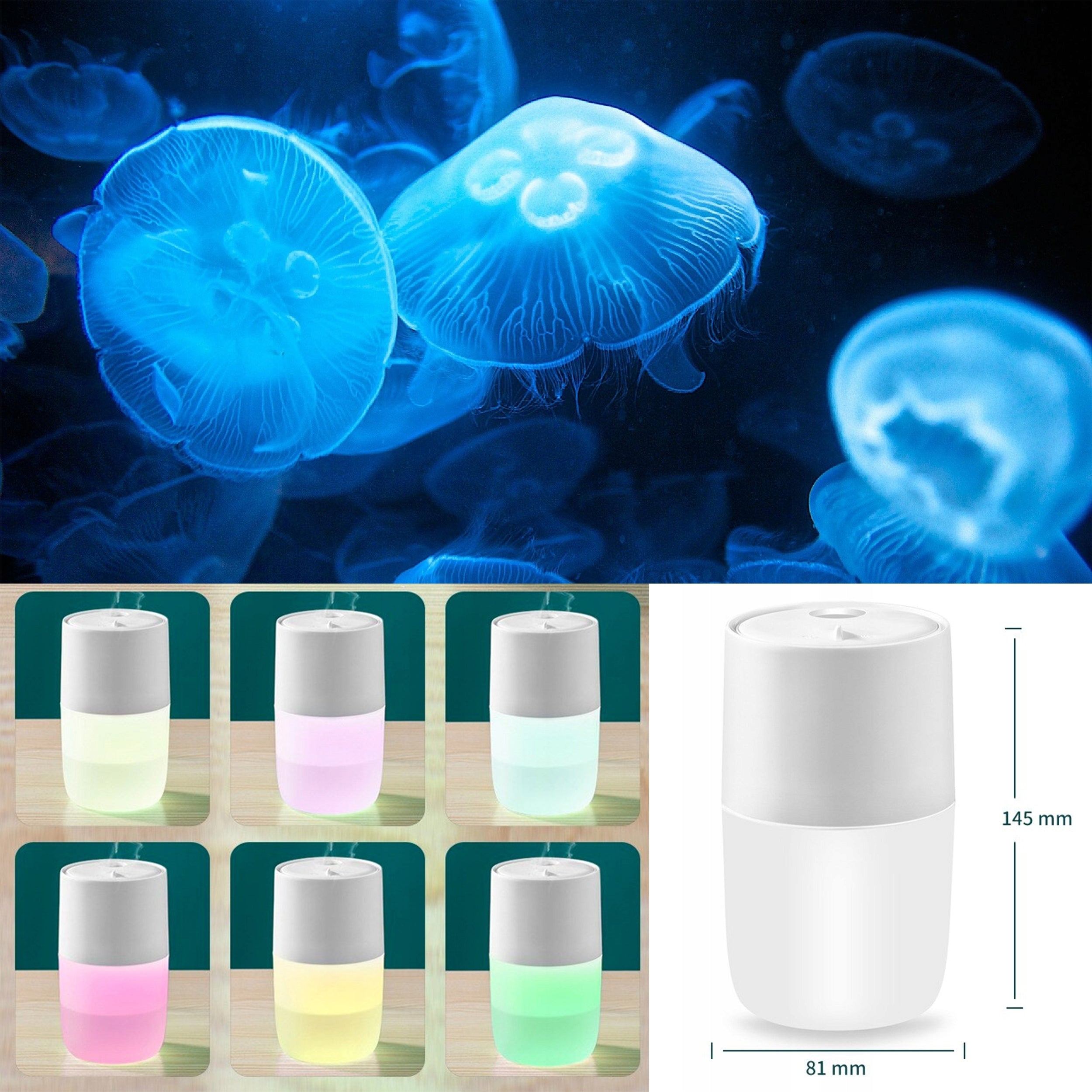 Air Humidifier Usb Rgb Night Light 2in1 + Oils Aromatherapy Quiet Packaging status original