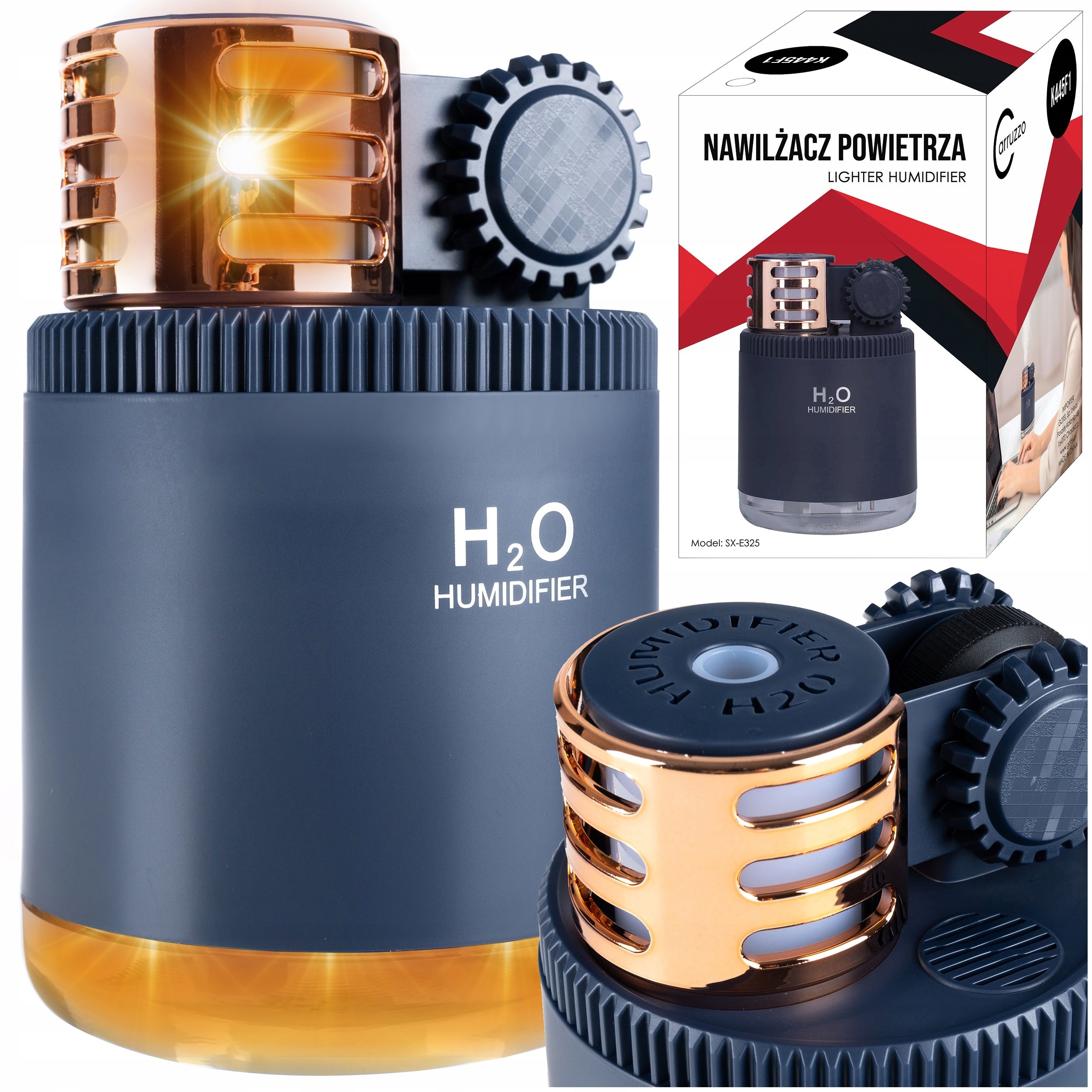 Air Humidifier for Home Cars LED Black Ultrasonic
