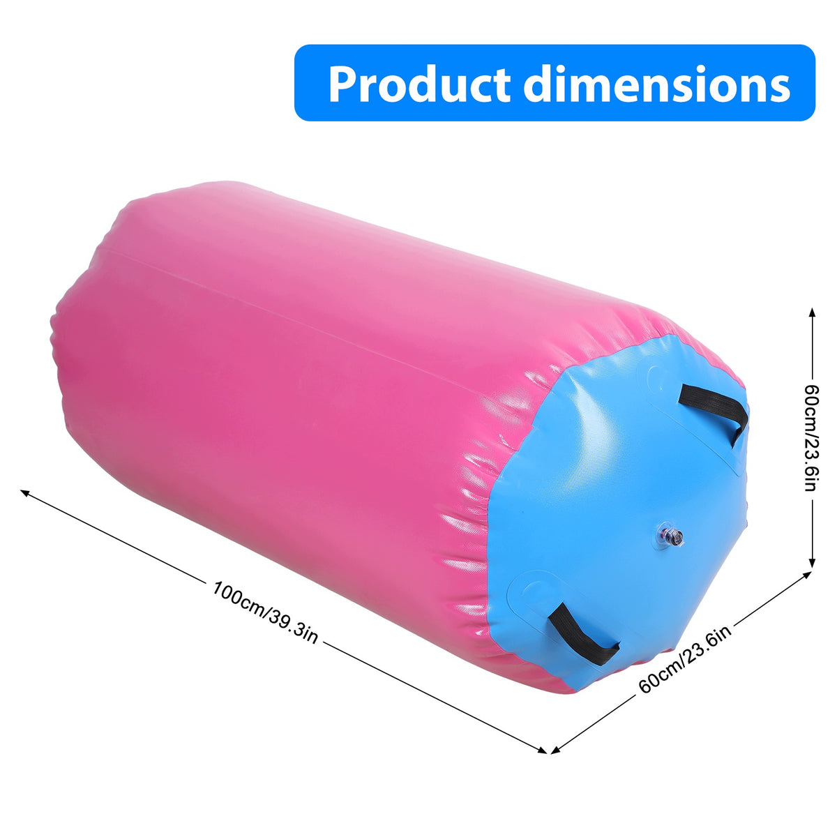 Air Roller Gymnastics Barrel, Inflatable Tumbling Air Mat with Air Pump Packaging status original