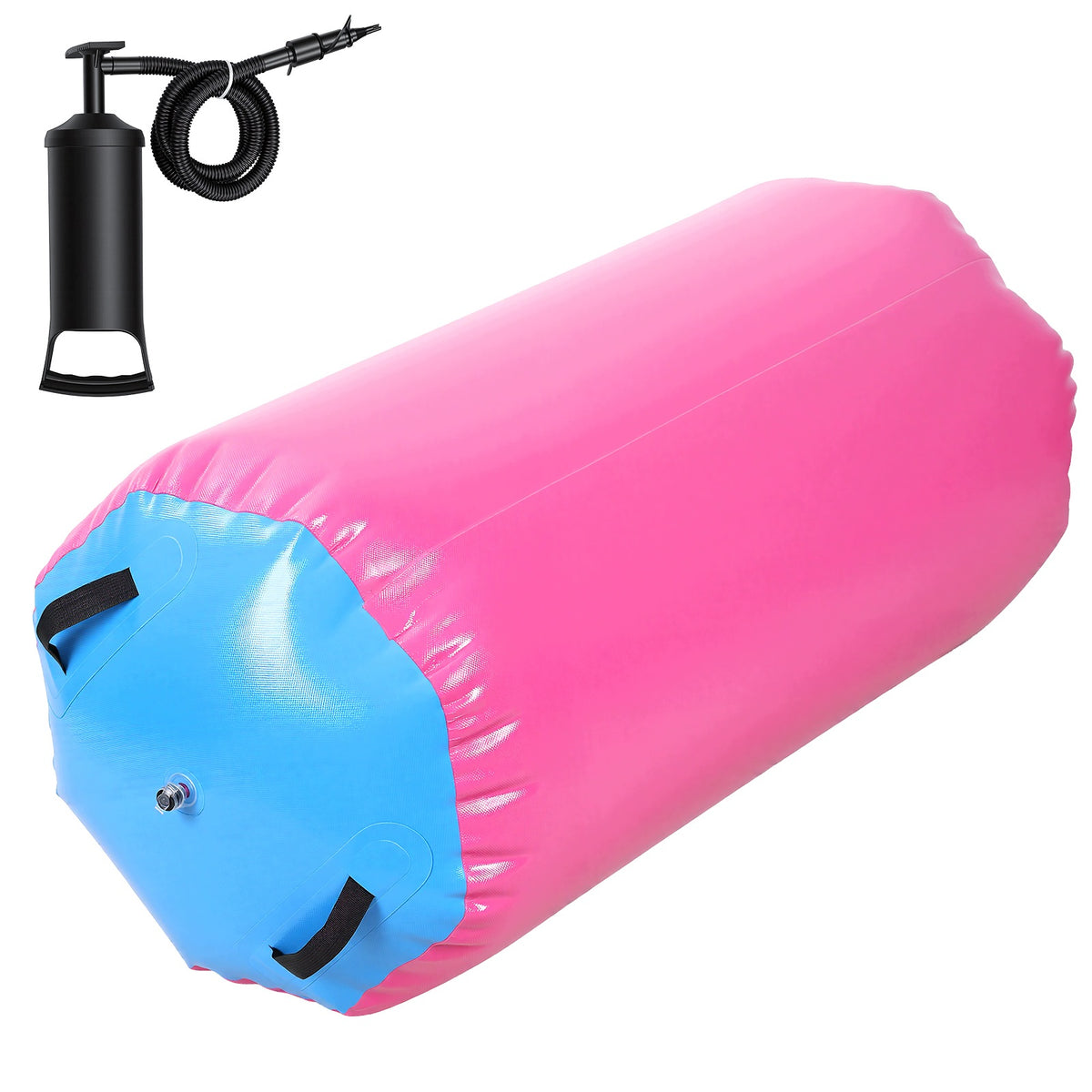 Air Roller Gymnastics Barrel, Inflatable Tumbling Air Mat with Air Pump