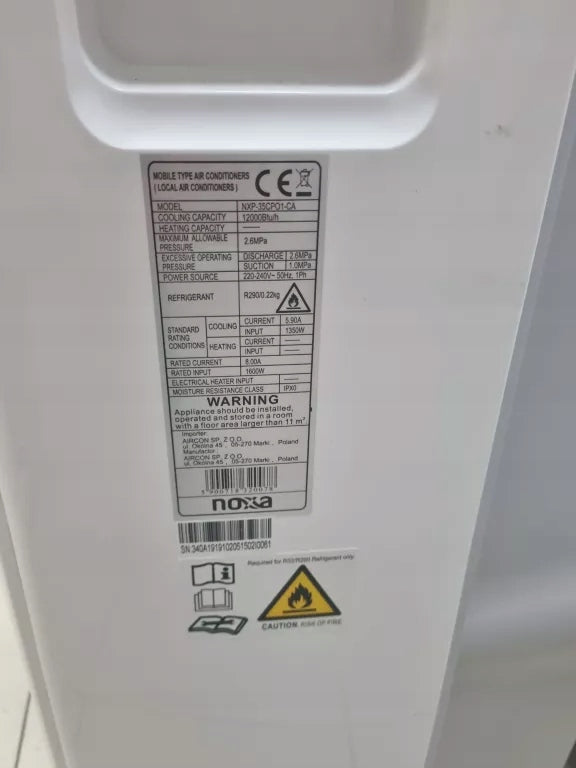 Air conditioner NOXA NXP-35CPO1-C 1350 W Packaging status original