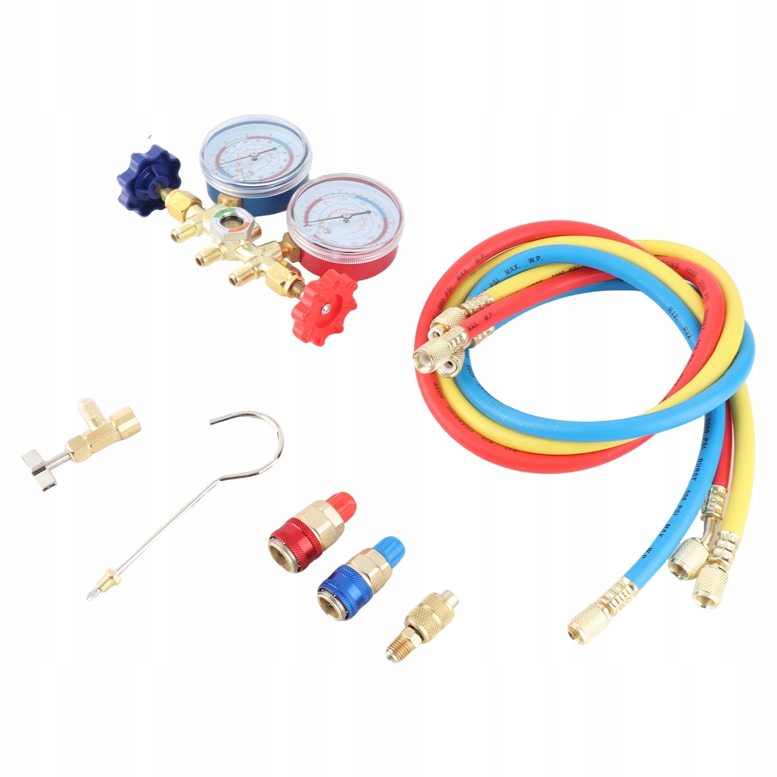 Air conditioning pressure gauge R410 22 134A 3-way QH tube set