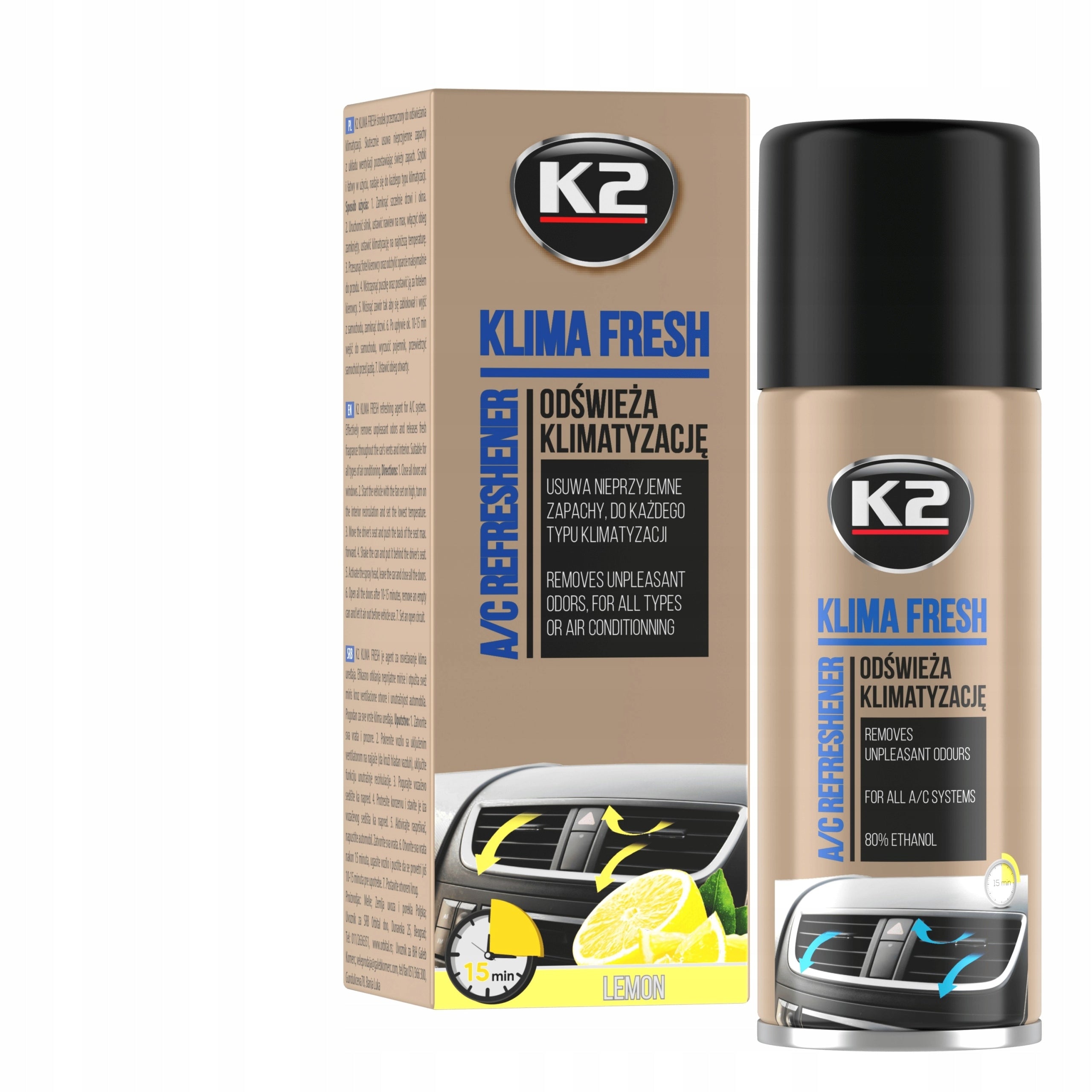 Air conditioning refresher spray K2 lemon 150 ml