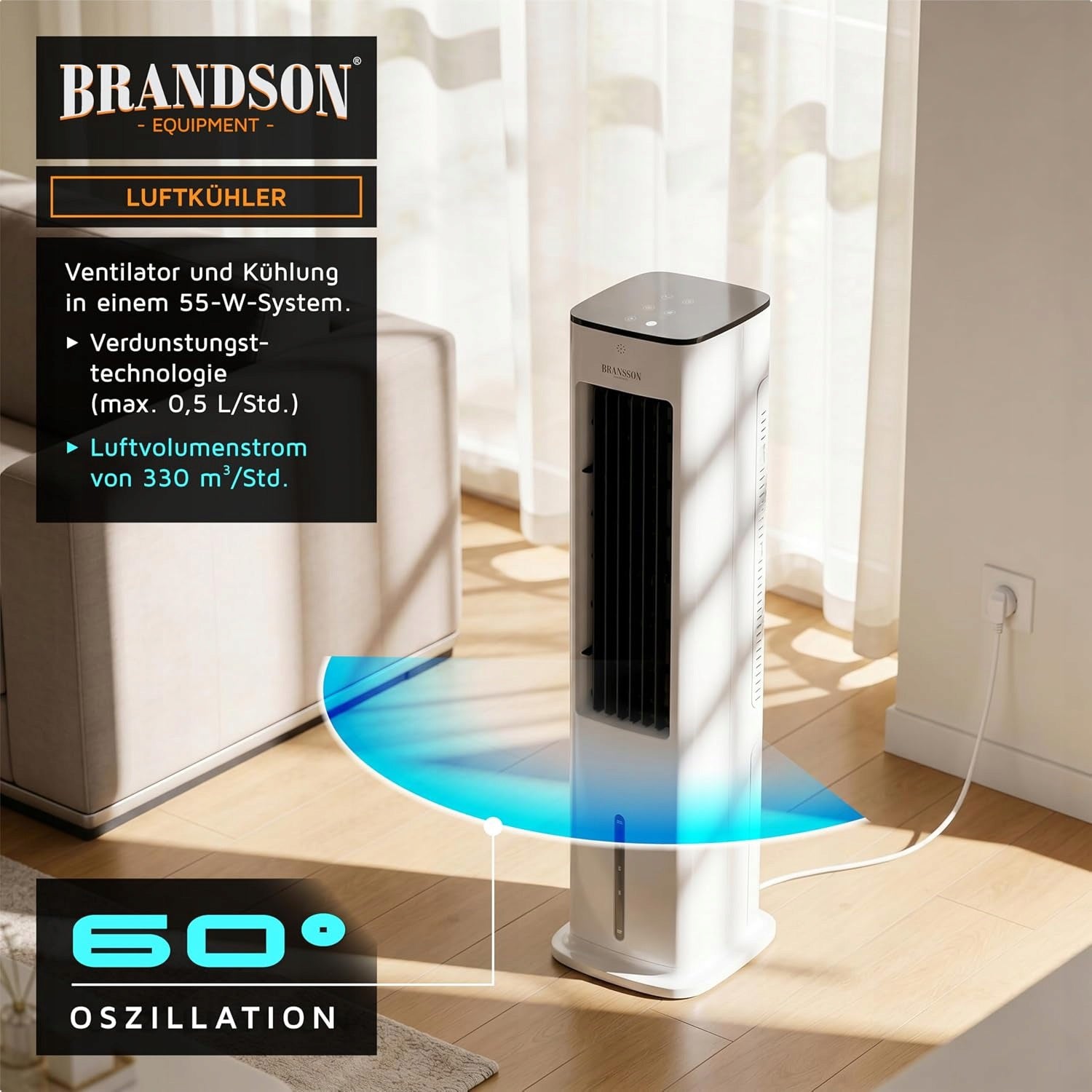 Air cooler Column fan Brandson 305041 white Brand Brandson