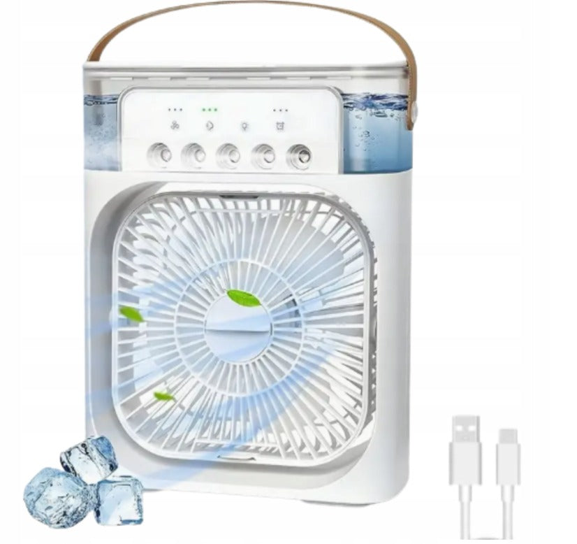 Air humidifier 3in1 USB Mik-Star air conditioner LED fan 7 colors Dominant color white