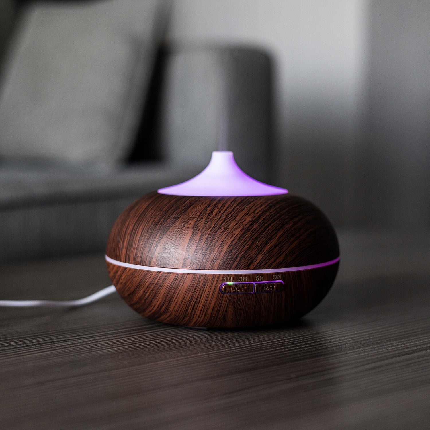 Air humidifier 4in1 LED remote control aromatherapy ionization 500ml Dominant color brown