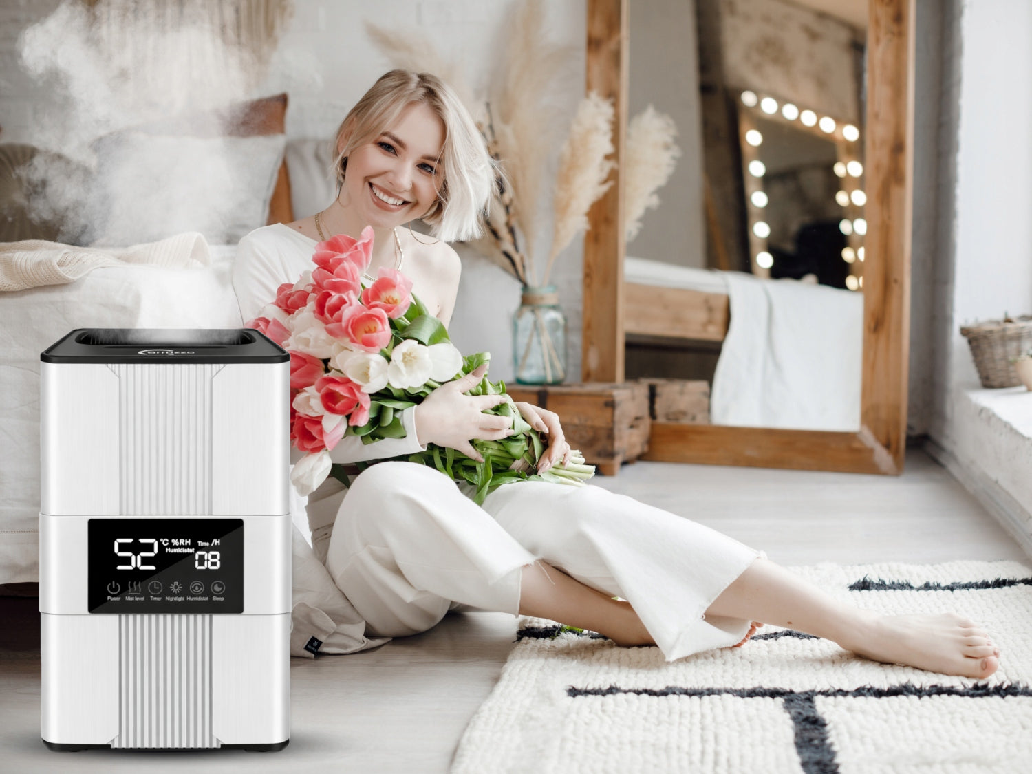 Air humidifier AUTOMATIC AROMATHERAPY 5in1 LED +3 OILS FILTER PILOT Brand Carruzzo