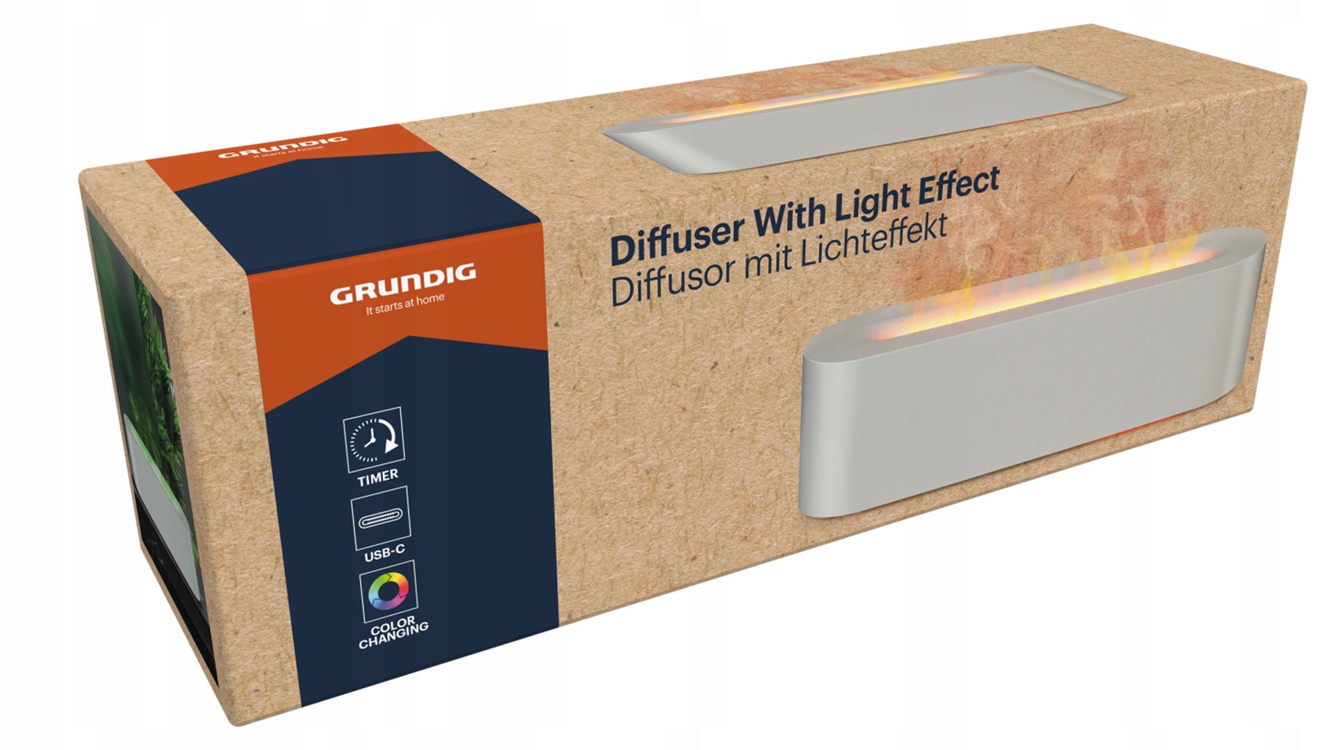 Air humidifier Diffuser flame fireplace effect LED COLORS GRUNDIG Brand Grundig
