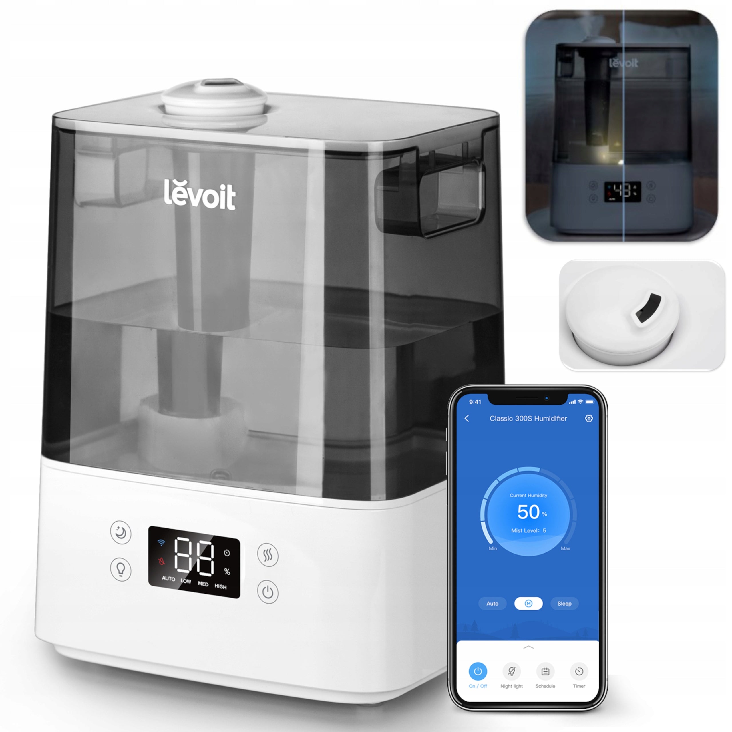Air humidifier Levoit Classic 300S ultrasonic diffuser night light