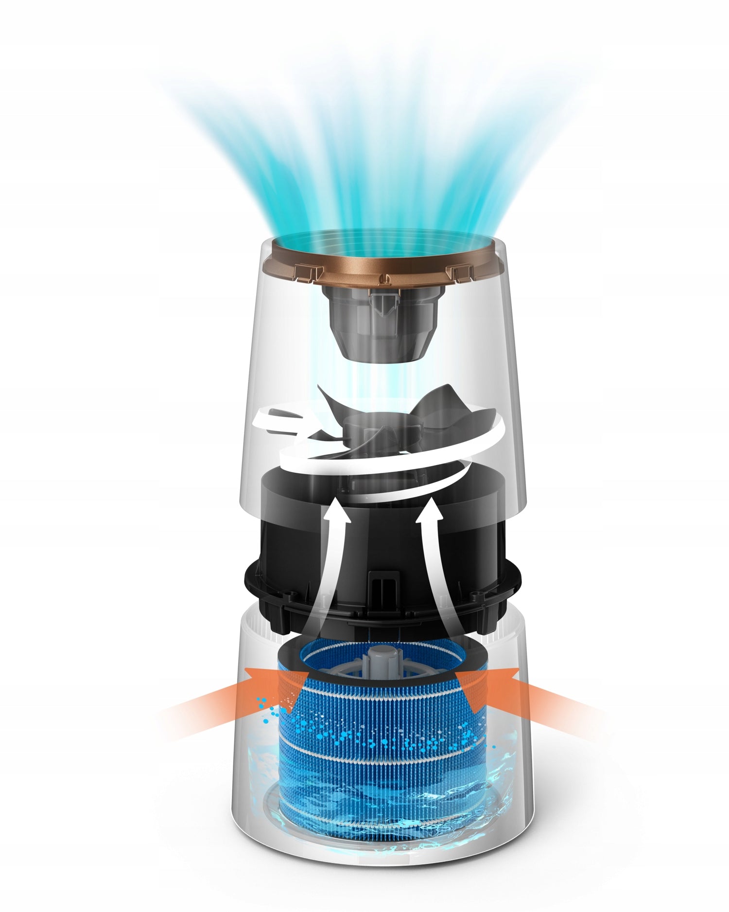 Air humidifier PHILIPS HU3918/10 up to 300 ml/h up to 45 m² Hygrostat Timer Water tank capacity 3 l