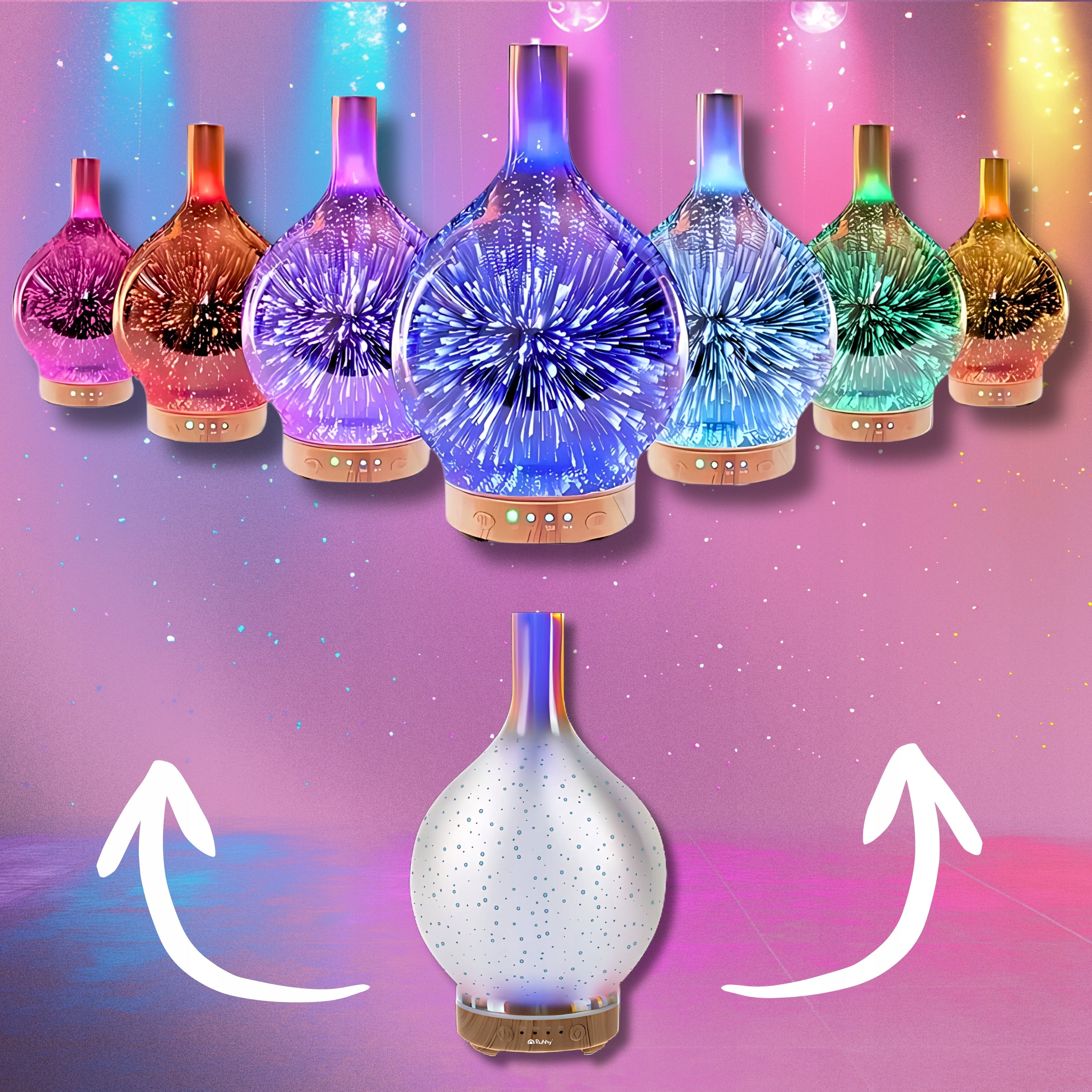 Air humidifier and aroma diffuser 200ml with LED aromatherapy light Model Nawilżacz Powietrza Ultradźwiękowy Aromaterpia