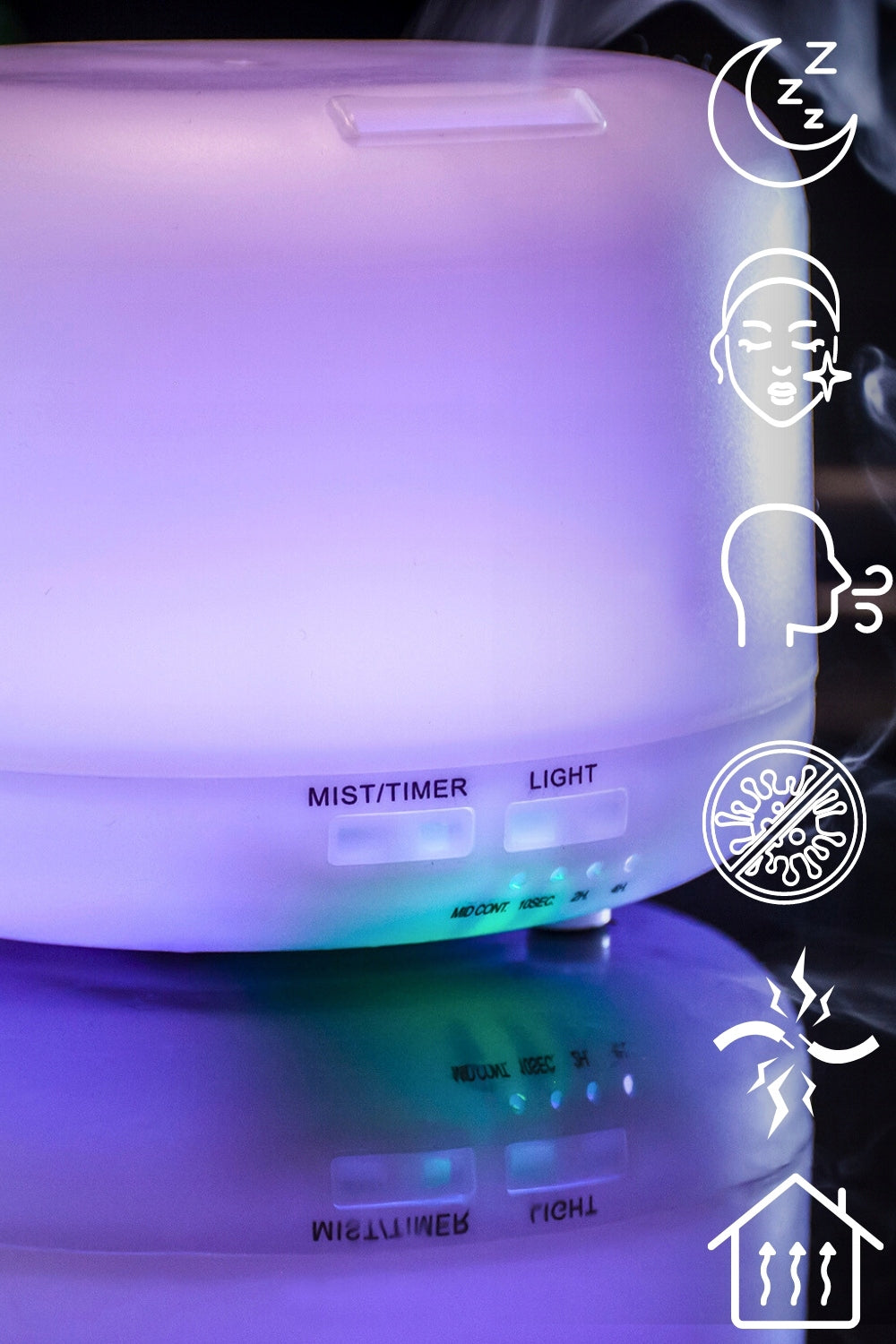 Air humidifier essential oil diffuser aromatherapy night light Medical device no