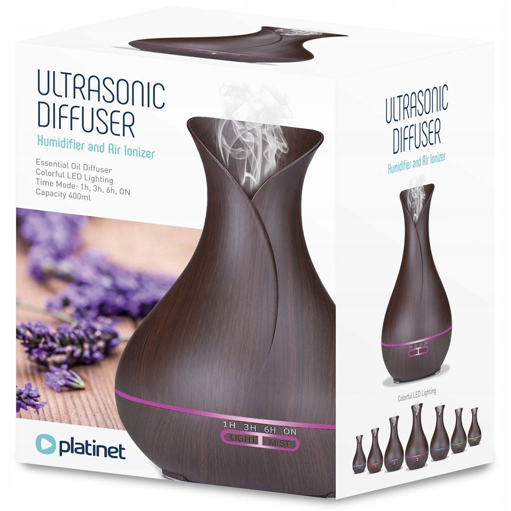 Air humidifier with diffuser Platinet light wood LED 7 colors 400ml Brand PLATINET