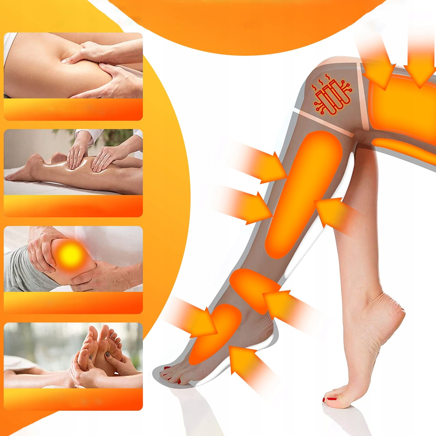 Air massager for legs lymphatic drainage warming up to thighs, calves, knees Packaging status original