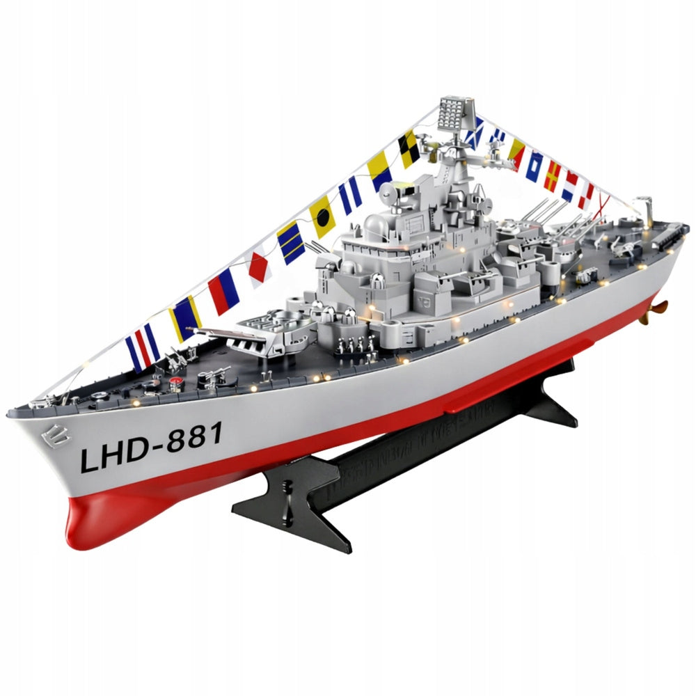 Aircraft Carrier Warship Remote Controlled RC LED Lighting 1:390 Brand LEAN Toys