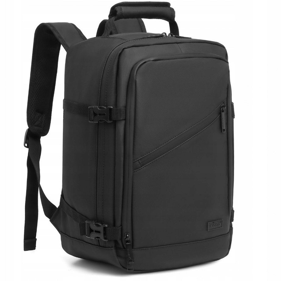 Airplane Backpack 40x30x20 Ryanair Black Men's Waterproof Expander W2 Brand Kono