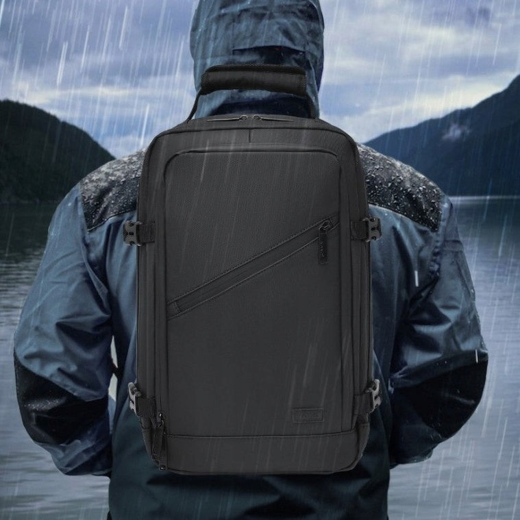 Airplane Backpack 40x30x20 Ryanair Black Men's Waterproof Expander W2