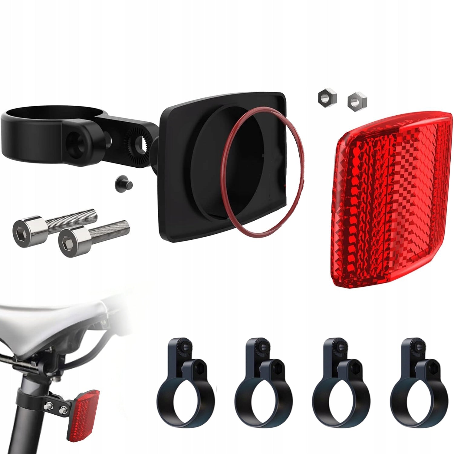 Airtag Bike Mount, Hidden Bike GPS Tracker Case Airtag Bike Seatpost (Red)