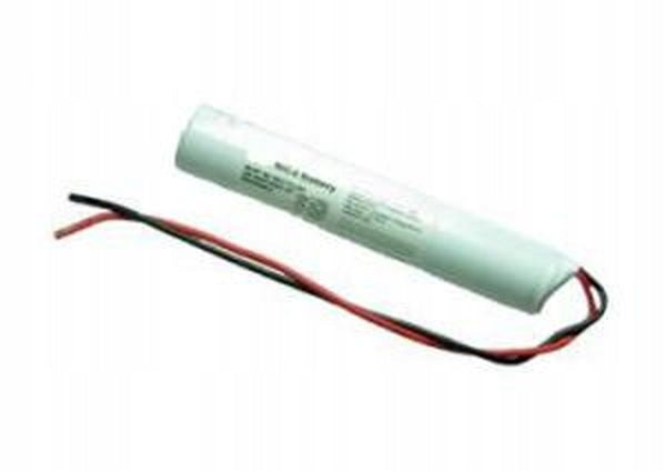 Hochtemperaturbatterie für Notbeleuchtung 1500 mAh 5,4 Wh NiCd 3,6V 24,6x128,9 mm. 