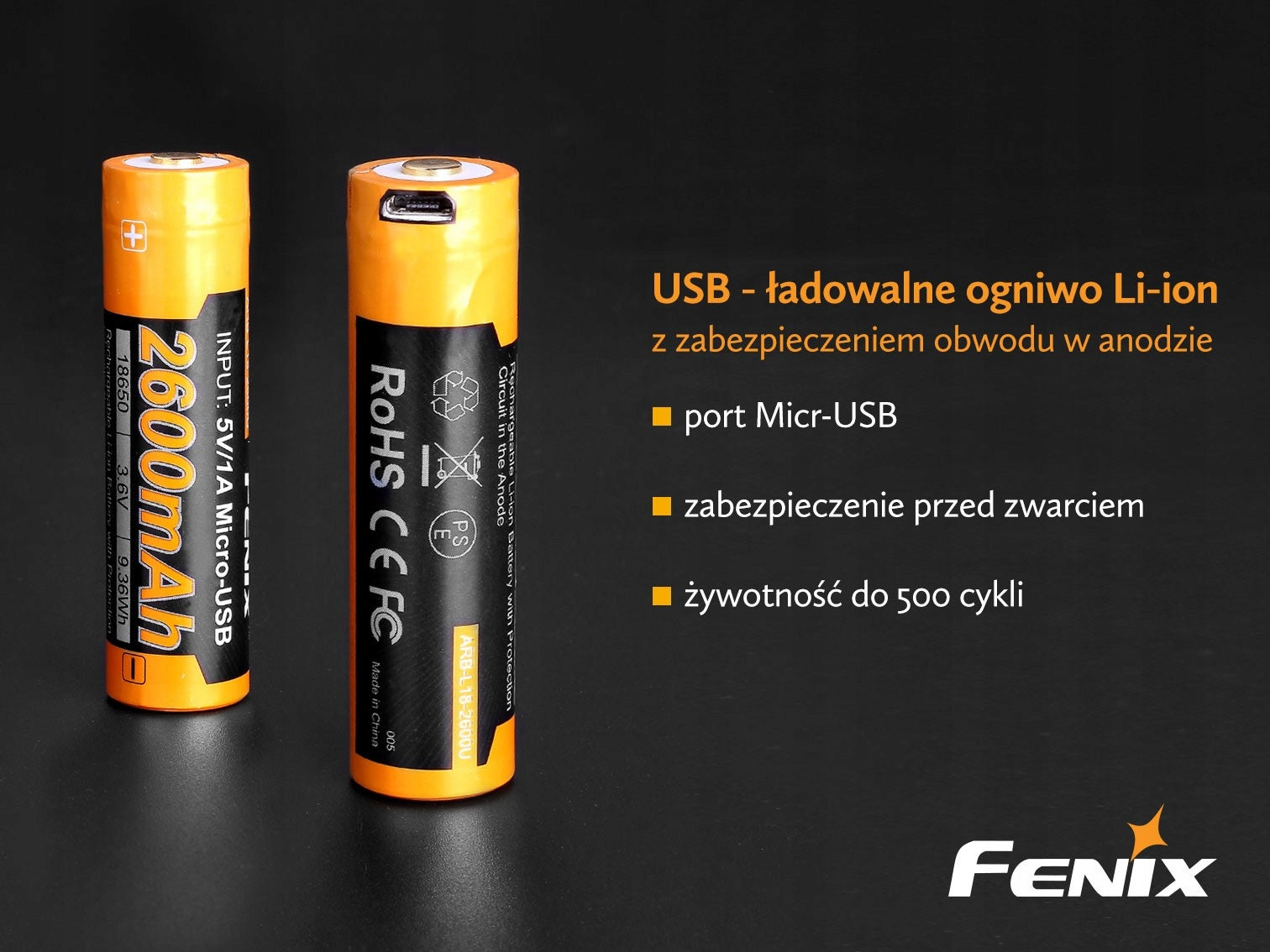 Wiederaufladbarer Akku Fenix ​​​​ARB-L18 2600U 