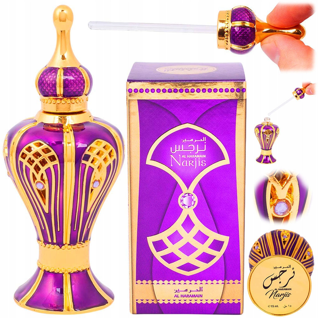 Al Haramain Narjis Perfumed Oil 15 ml Packaging status original
