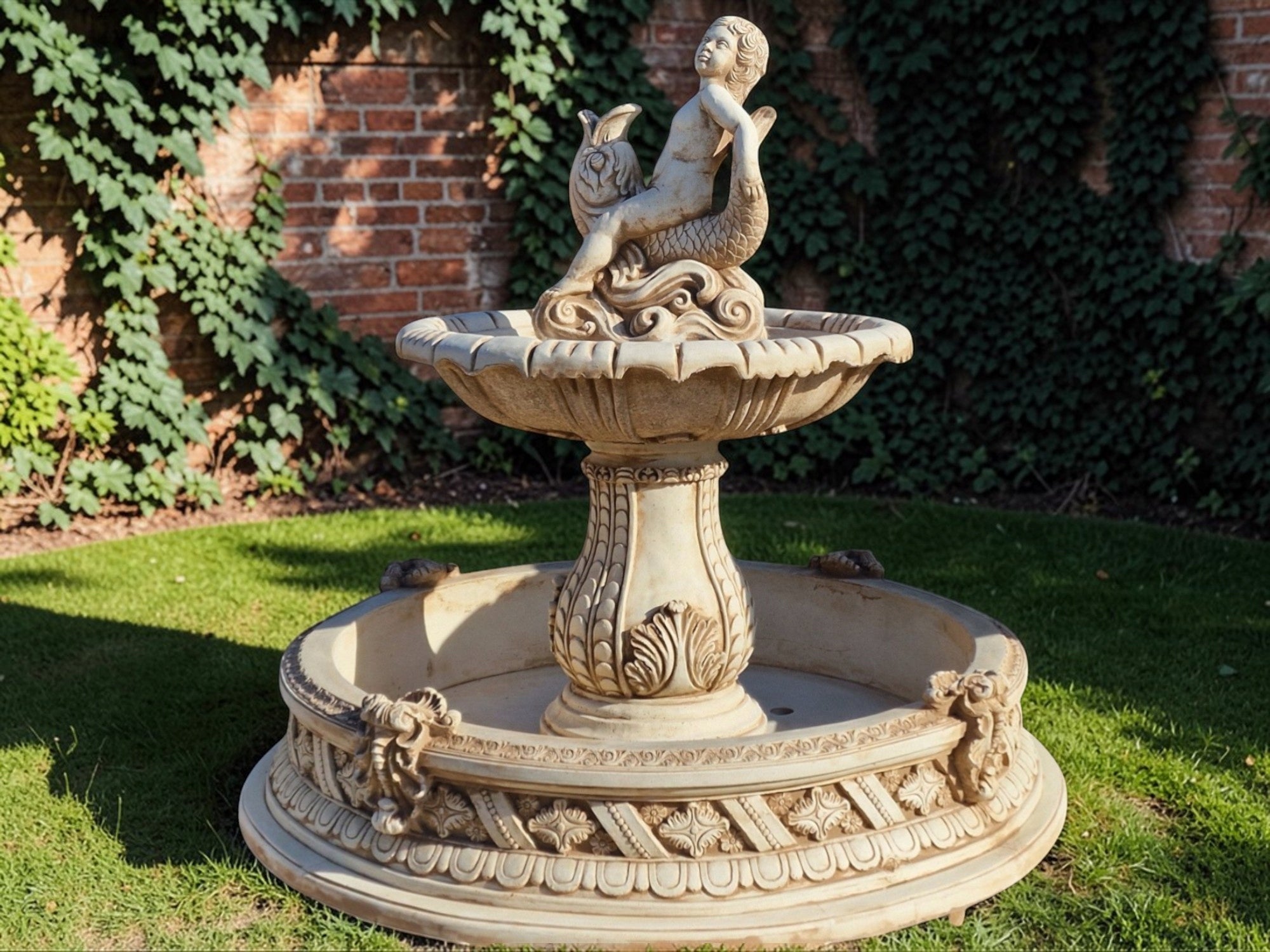 Alaska Fountain with Cupid Pool with BOTTOM 161cm, white cement figure Ag-Bet Manufacturer code Fontanna Alaska z amorkiem