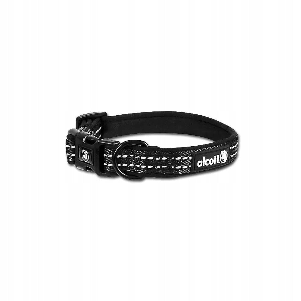 Alcott Adventure Collar Black - Reflective Dog Collar, Black M Packaging status original