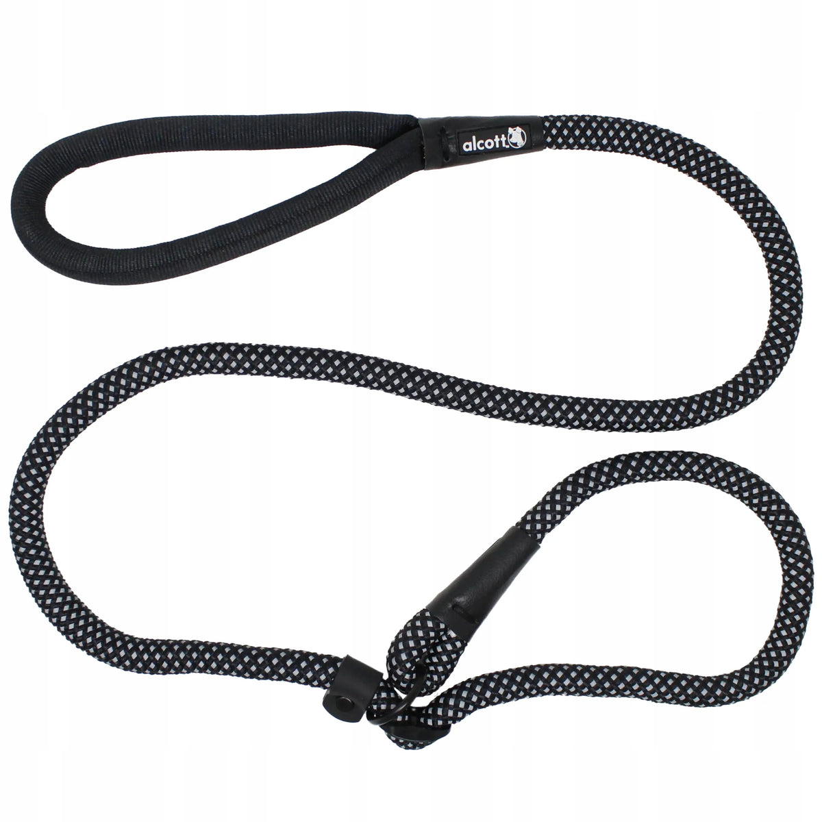 Alcott Slip Rope Leash 150cm Reflective Dog Rope Leash, Black S/M Brand Alcott