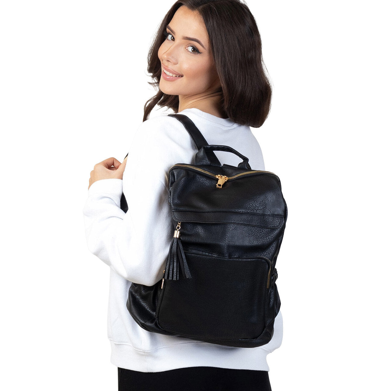 Alessio BACKPACK ROOMY ELEGANT school CITY bag / backpack 2in1