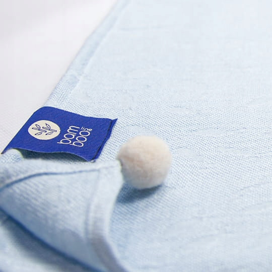 Algae- bamboo diaper with pompoms blue