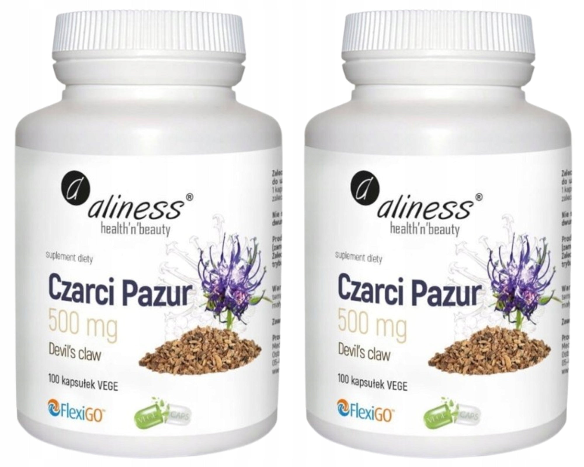 Aliness 2 x Devil's Claw (Devil’s claw) 500 mg x 100caps VEGE Joints Tendons