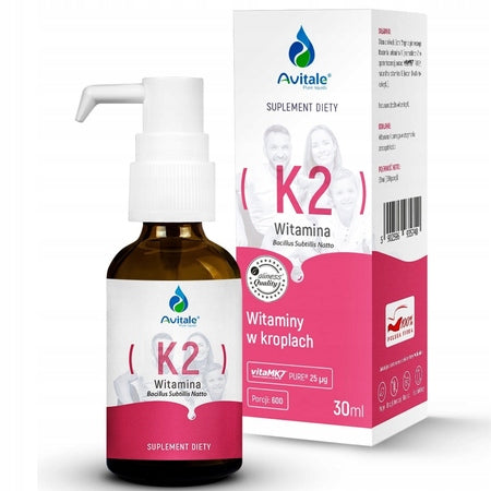 Aliness AVITALE VITAMIN K2 MK-7 DROPS 30 ml Bone Resistance Clotting