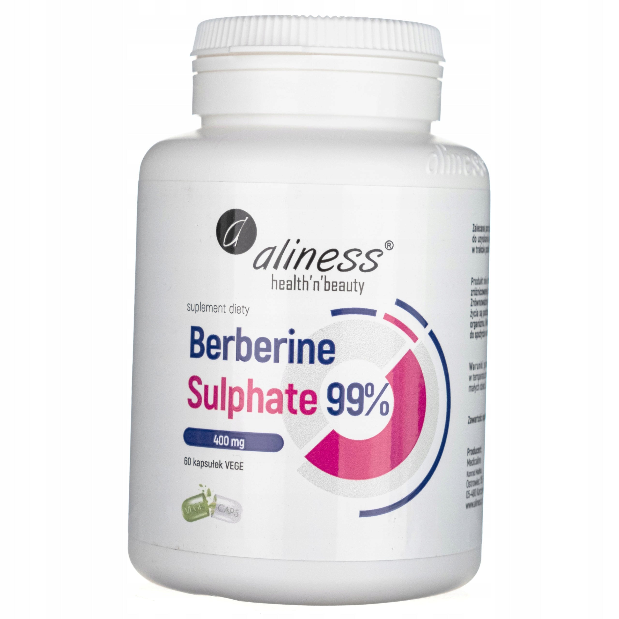 Aliness BERBERINE Extract STRONGEST Cholesterol Weight Loss 60 kaps Packaging status original